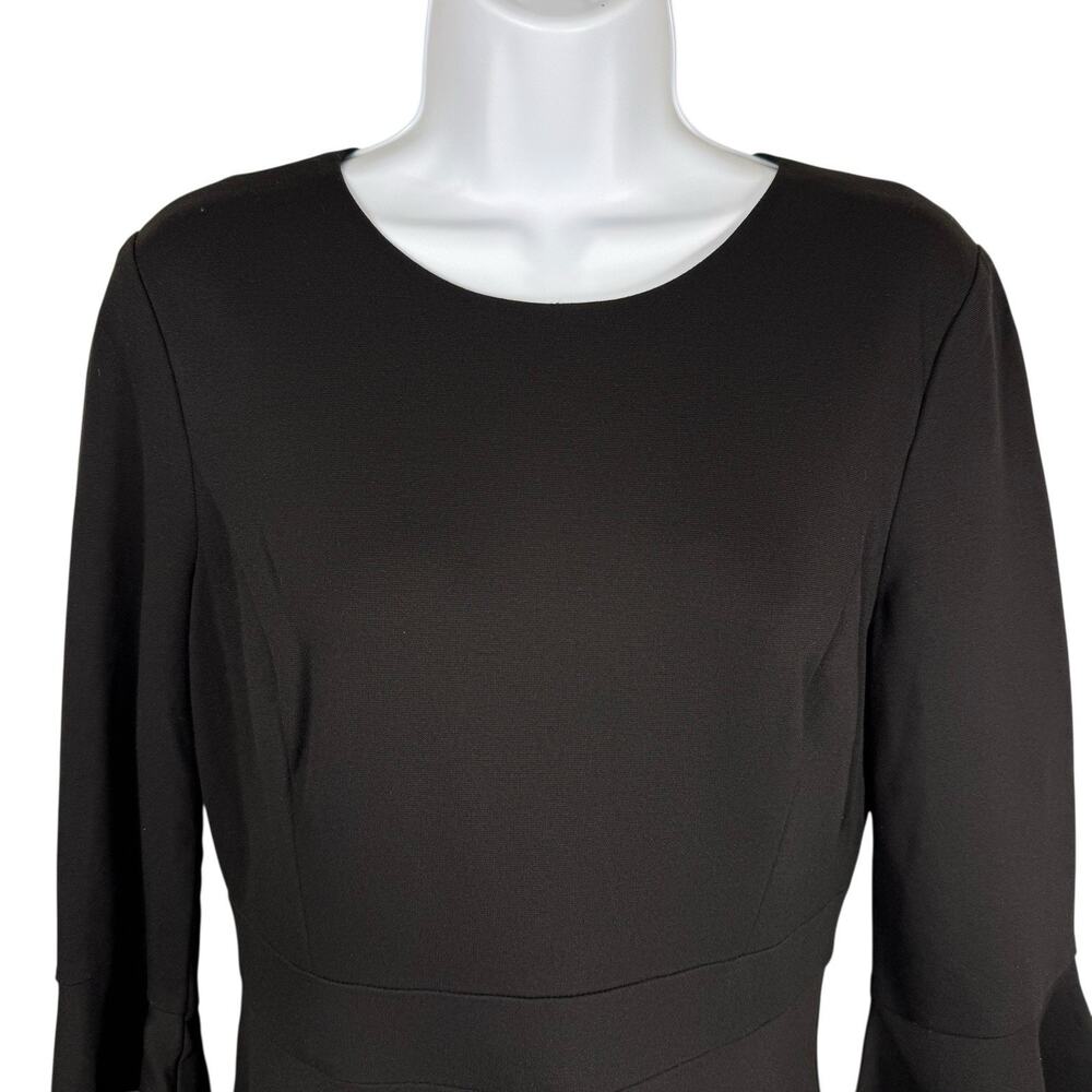 Eliza J Dress Womens 6 Black White Bell Sleeve Ruffled Mini Feminine Romantic - Picture 3 of 14